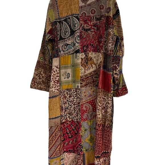 Sacred Threads Boho Patchwork Maxi Duster Coat EUC - Picture 2 of 9